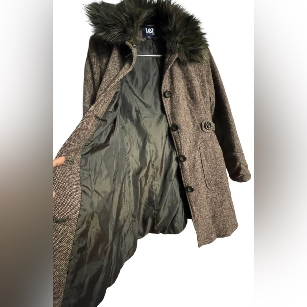 l.e.i jacket/coats for women’s color brown,size: M - Picture 5 of 11